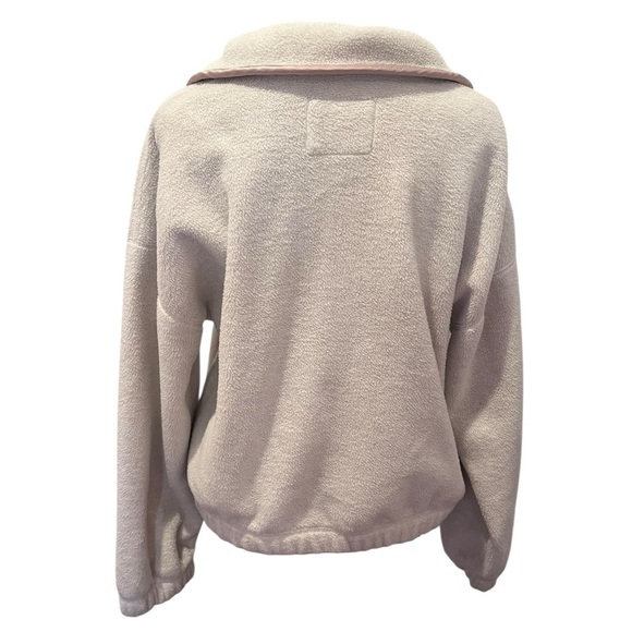 Abercrombie & Fitch Cream & Pink Sherpa Sweater comfy cute winter preppy cozy - Picture 3 of 8